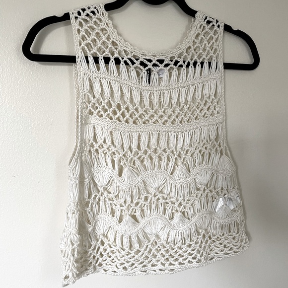 Divided H&M | White Crochet Crop Tank | Size Small - Picture 2 of 12